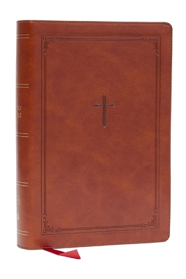 KJV Giant Print End-Of-Verse Reference Bible, Brown Leathersoft, Red Letter, Comfort Print - 