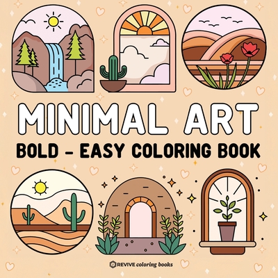 Coperta cărții 'Bold & Easy Minimal Art Coloring Book for Adults & Teens: Stress Relief Coloring -'