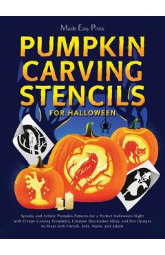 Poza produsului Pumpkin Carving Stencils for Halloween: Spooky and Artistic Pumpkin Patterns for a Perfect Halloween Night with Creepy Carving Templates, Creative Dec - 
