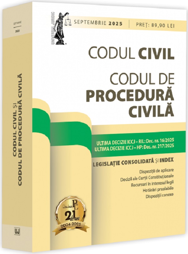 Codul civil si Codul de procedura civila. Septembrie 2025 - Dan Lupascu