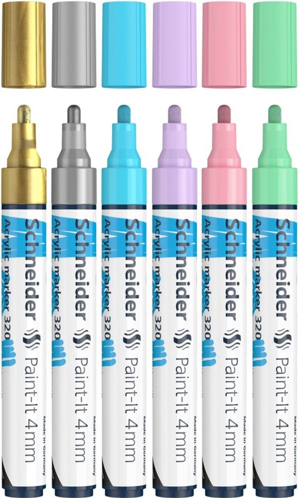 Set 6 markere acrilice. Paint-It 320 4 mm