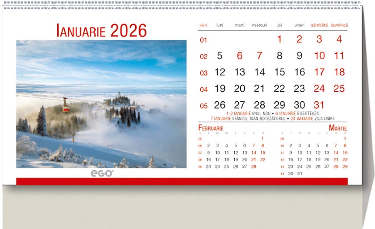 Calendar birou 2026: Romania