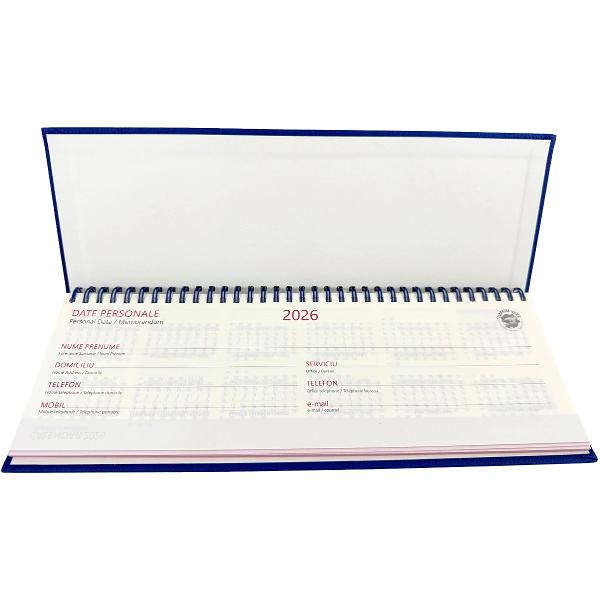 Planner saptamanal de birou 2026: Albastru. Ivory Ego