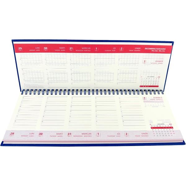 Planner saptamanal de birou 2026: Albastru. Ivory Ego
