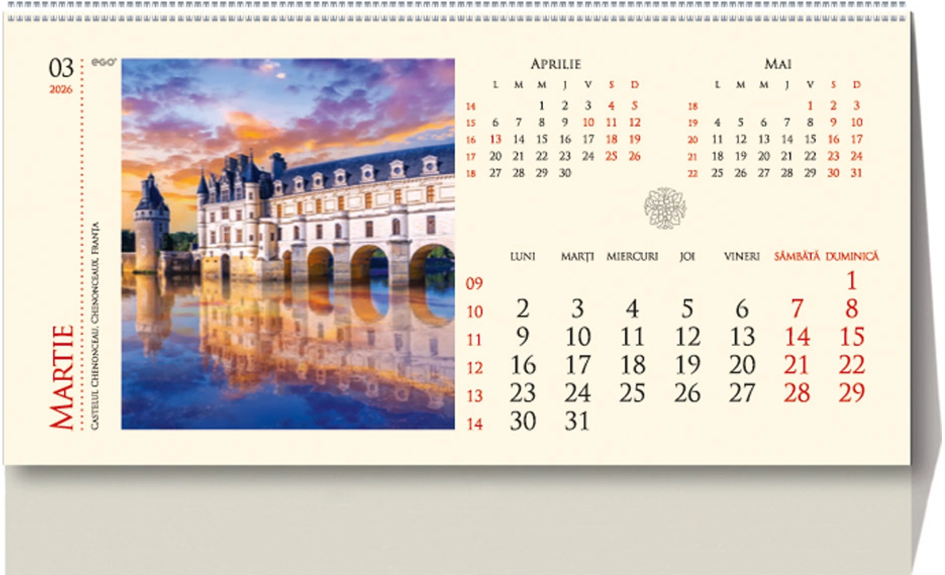 Calendar birou 2026: Castele