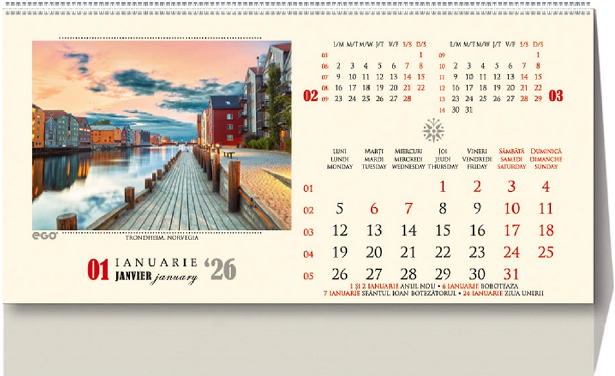 Calendar birou 2026: Strazi