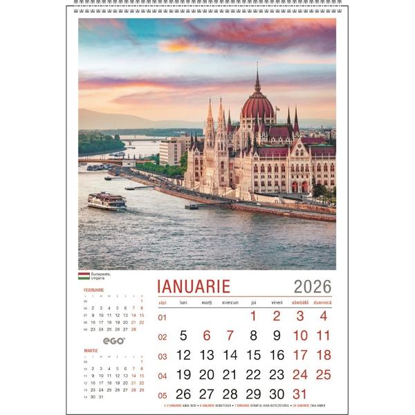 Calendar perete 2026: Orase europene