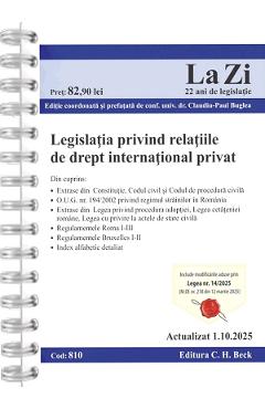 Poza produsului Legislatia privind relatiile de drept international privat Act.1 Octombrie 2025 Ed. Spiralata - Claudiu-Paul Buglea