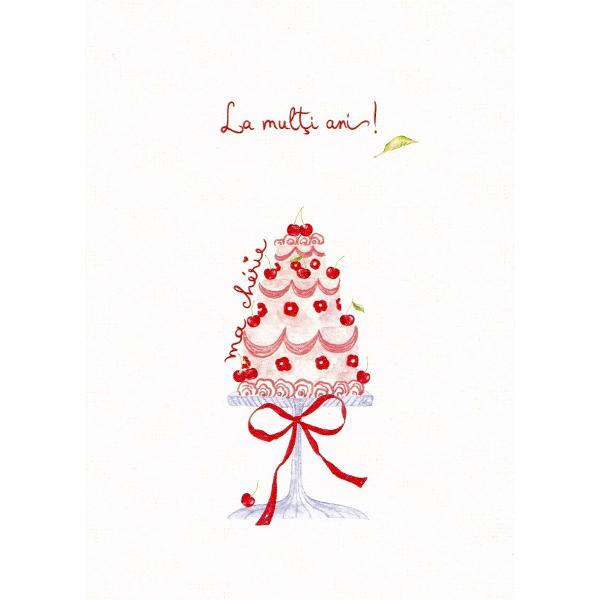 Felicitare: La multi ani! Tort. Mai Colorat
