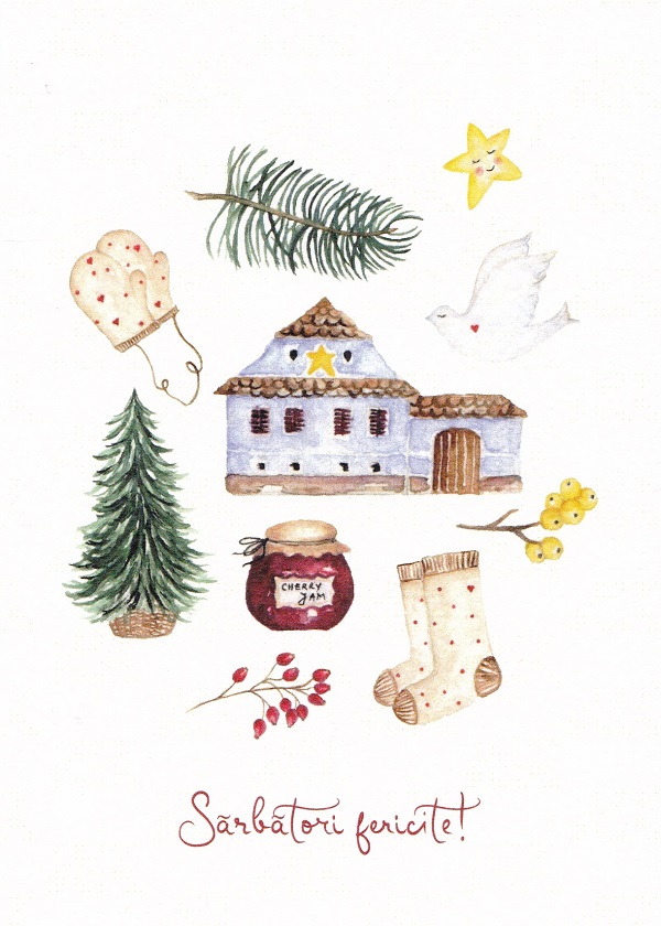 Felicitare: Sarbatori Fericite. Mai Colorat