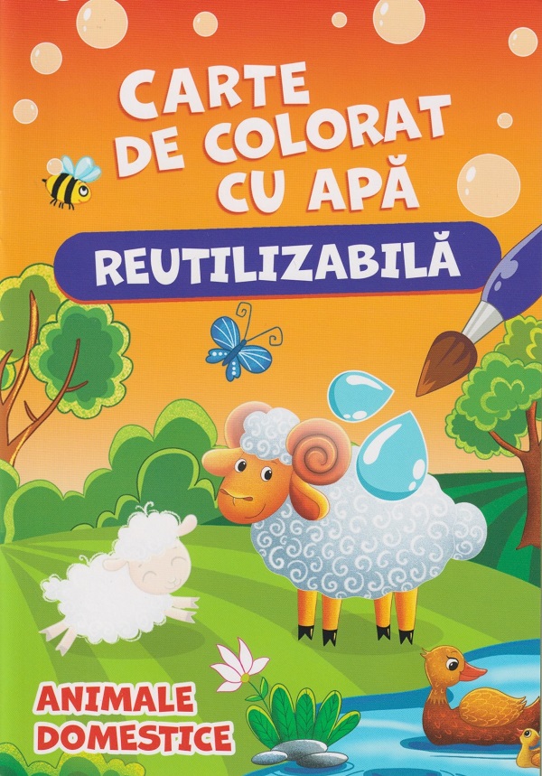 Animale domestice. Carte de colorat cu apa (reutilizabila)