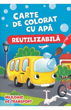 Poza produsului Mijloace de transport. Carte de colorat cu apa (reutilizabila)
