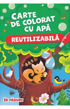 Poza produsului In padure. Carte de colorat cu apa (reutilizabila)