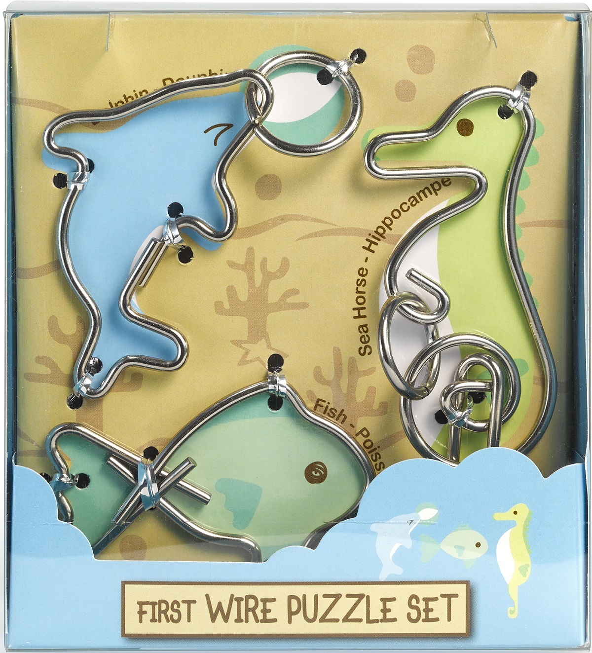 Set 3 puzzle metalice: Animale marine