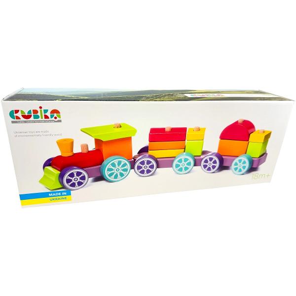 Jucarie din lemn: Trenulet Rainbow Express