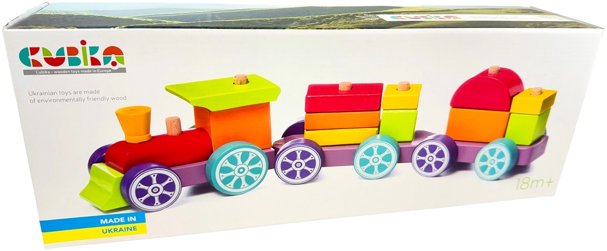 Jucarie din lemn: Trenulet Rainbow Express