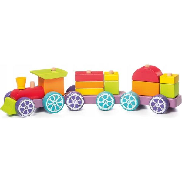 Jucarie din lemn: Trenulet Rainbow Express