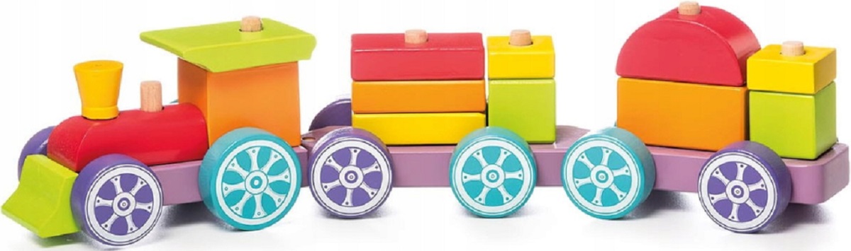 Jucarie din lemn: Trenulet Rainbow Express
