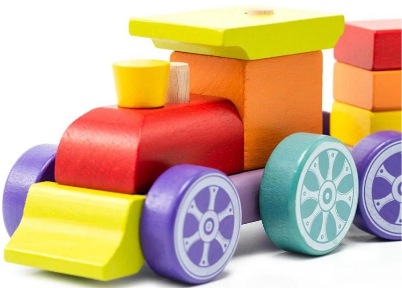Jucarie din lemn: Trenulet Rainbow Express