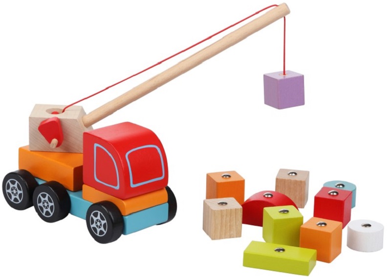 Jucarie din lemn: Macara magnetica