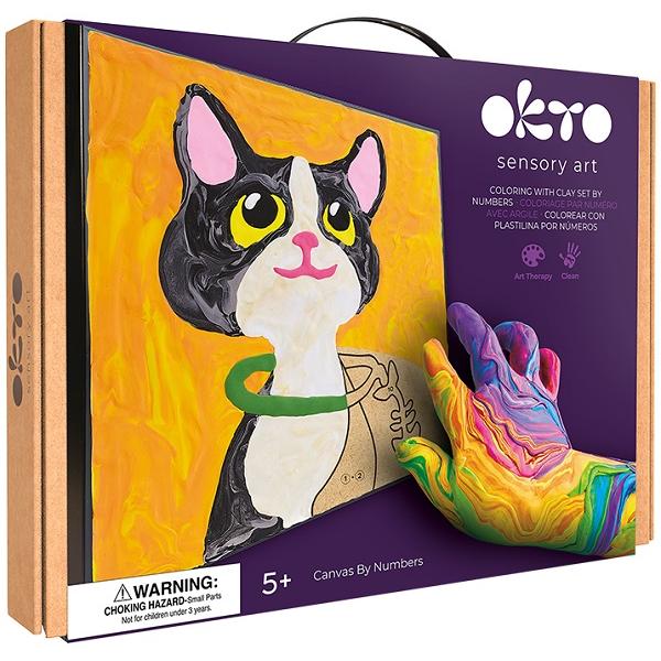 Set de colorat cu lut: Pisica