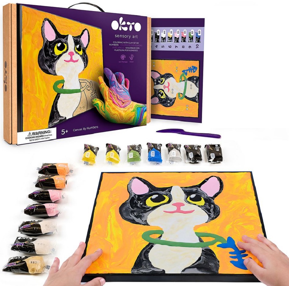 Set de colorat cu lut: Pisica