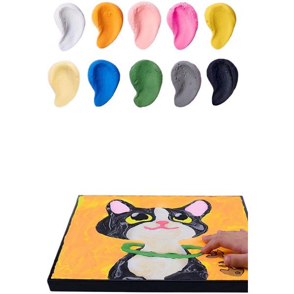 Set de colorat cu lut: Pisica