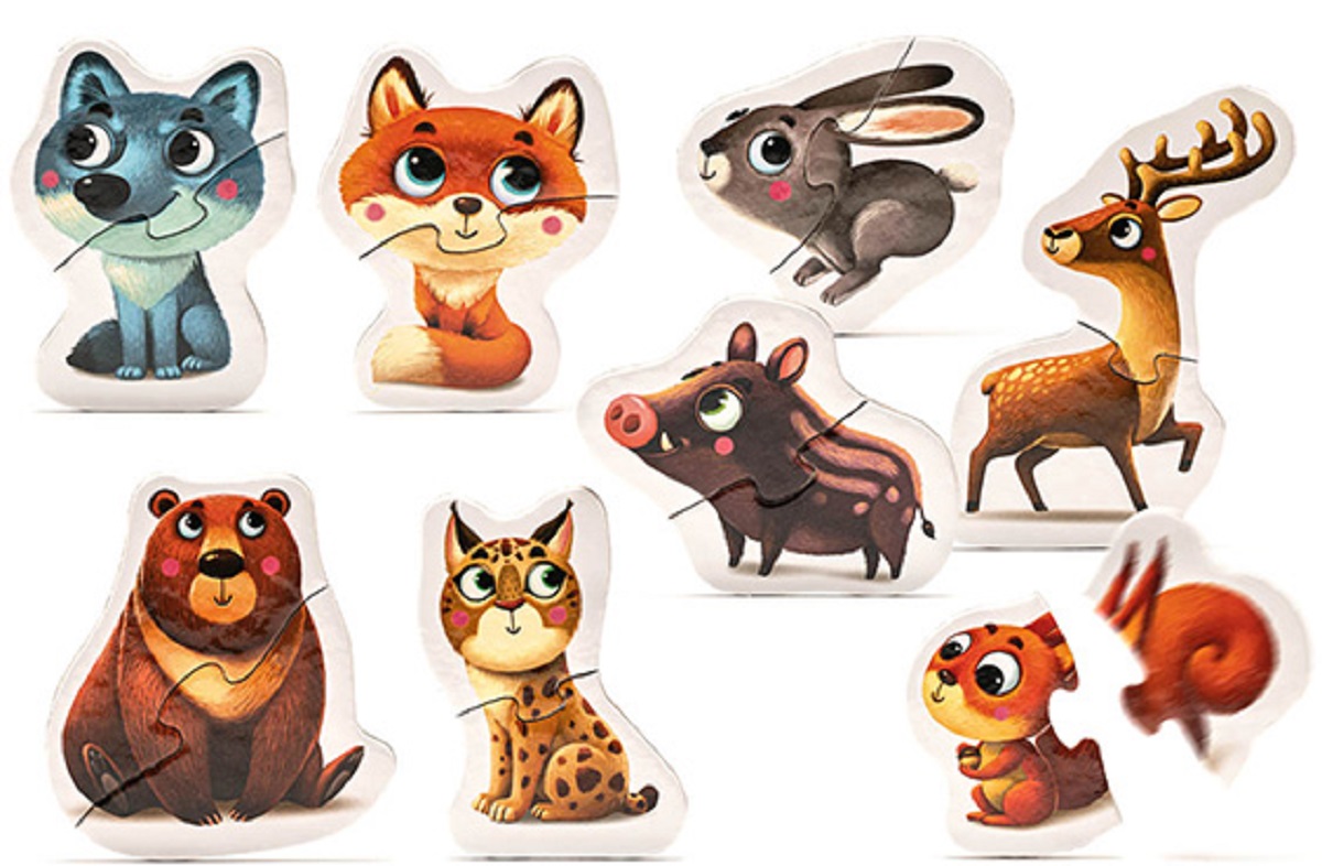 Set puzzle 8in1: Animalute de la munte