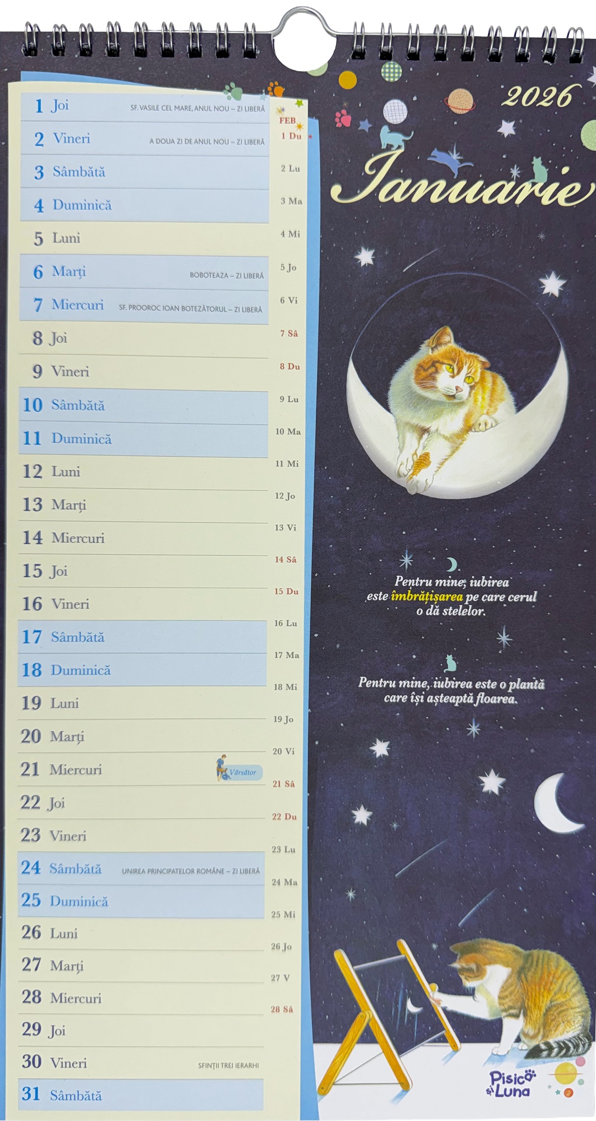 Calendar 2026: Pisica si Luna