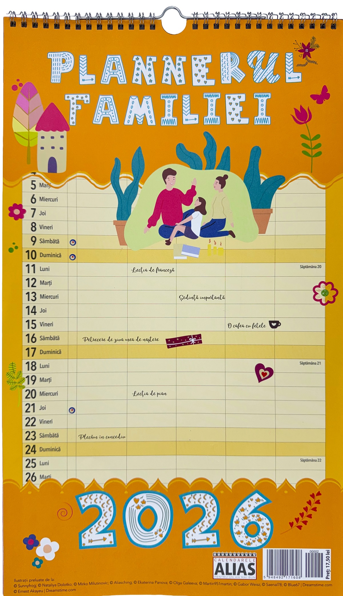 Calendar 2026: Plannerul familiei