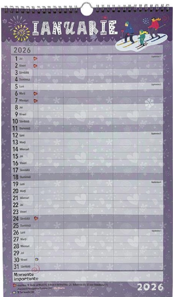 Calendar 2026: Plannerul familiei