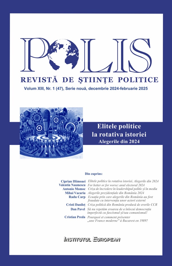 Polis Vol.13 Nr.1 (47) Decembrie 2024 - Februarie 2025. Elitele politice la rotativa istorie