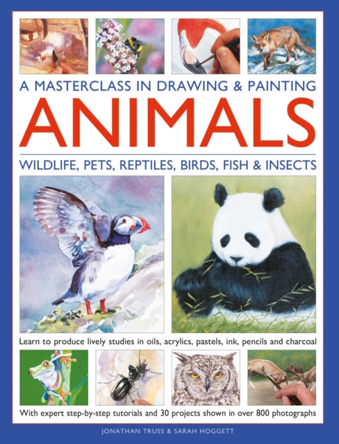 Coperta cărții 'Masterclass in Drawing & Painting Animals (Wildlife, Pets, Reptiles, Birds, Fish & Insects) - Jonathan|hoggett Truss'