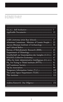 Self-Institution: Terminology Audit - Chris Dreier