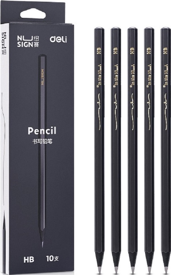 Set 10 creioane grafit HB lemn negru