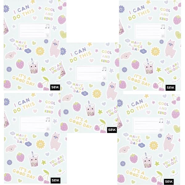 Set 5 caiete muzica cu portativ 12 file. Stickere