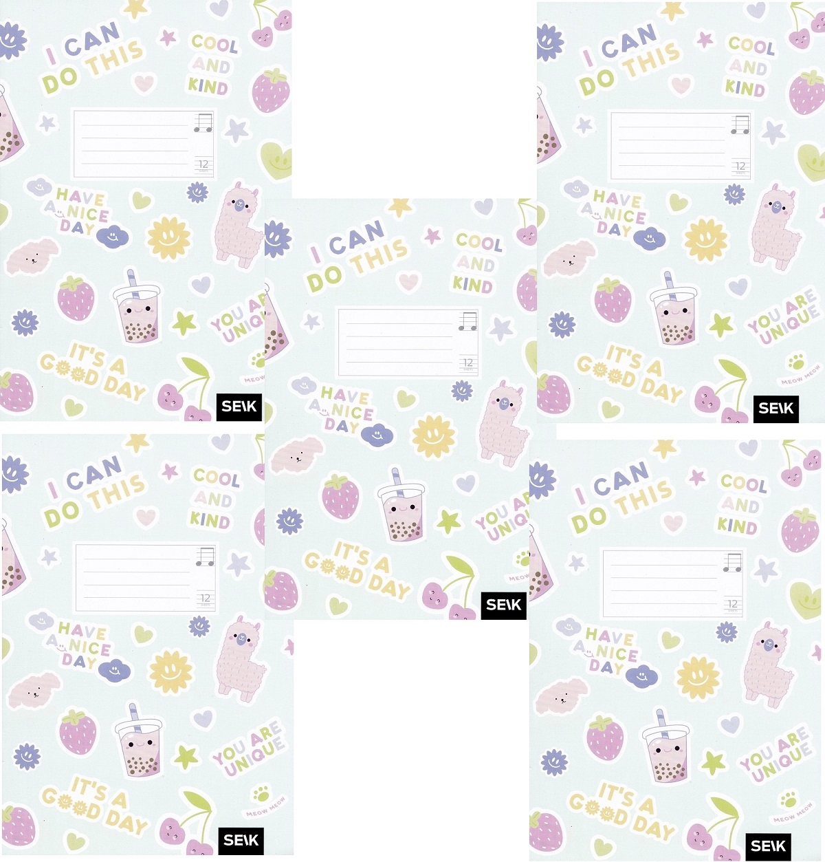 Set 5 caiete muzica cu portativ 12 file. Stickere