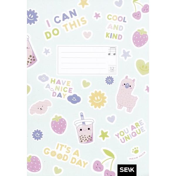 Set 5 caiete muzica cu portativ 12 file. Stickere