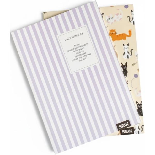 Set 2 caiete liniatura punctata: Kitties and Happiness