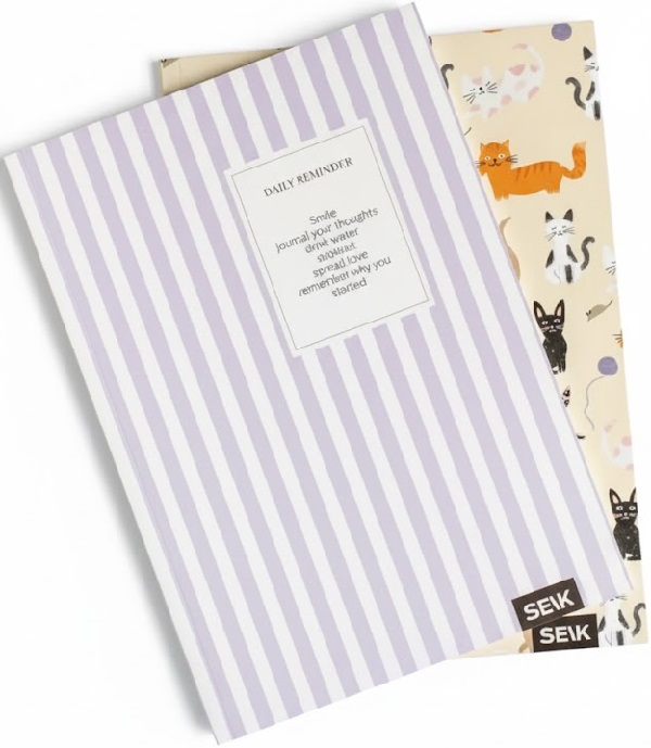 Set 2 caiete liniatura punctata: Kitties and Happiness