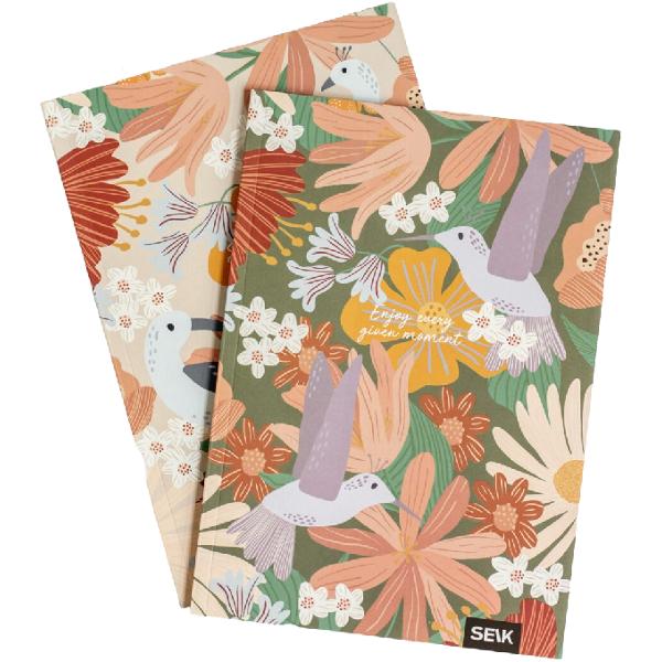  Set 2 caiete liniatura punctata: Jungla si pasari