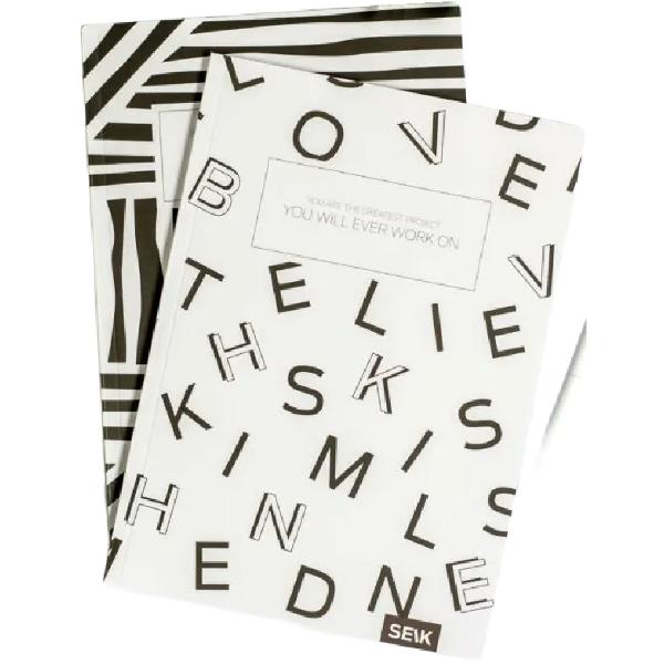 Set 2 caiete liniatura punctata: Black and White