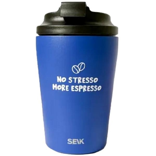 Termos albastru. No stresso more espresso