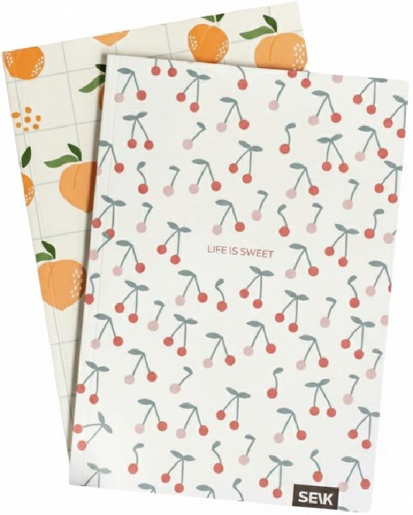 Set 2 caiete dictando si matematica: Piersici si cirese