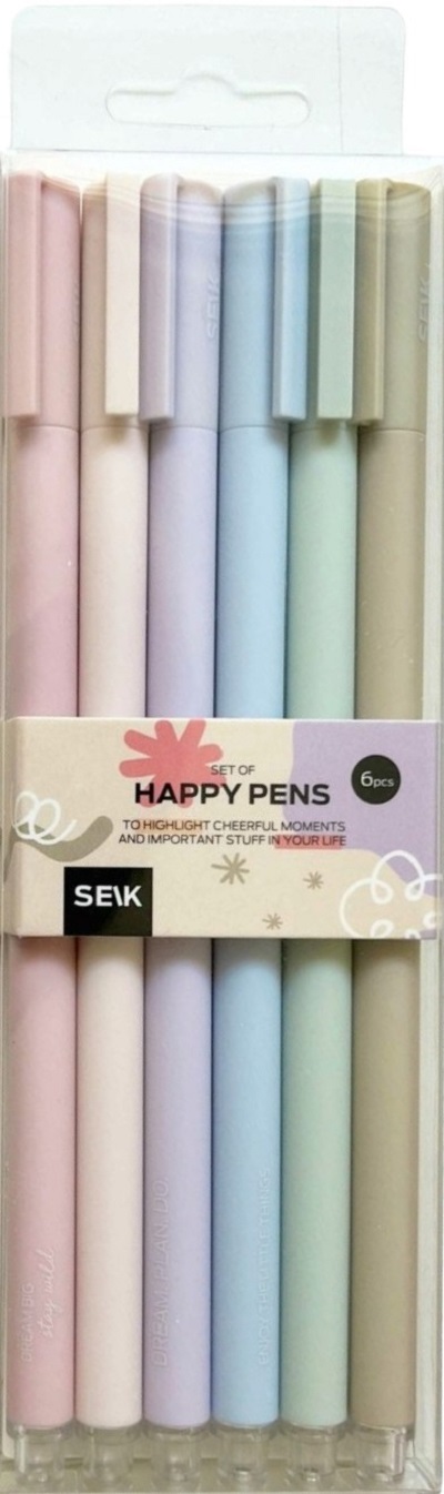 Set 6 pixuri culori pastel. Happy Pens