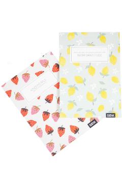 Imaginea produsului 'Set 2 caiete liniatura punctata: Căpșuni și lămâi'