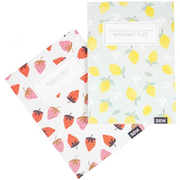 Set 2 caiete liniatura punctata: Capsuni si lamai