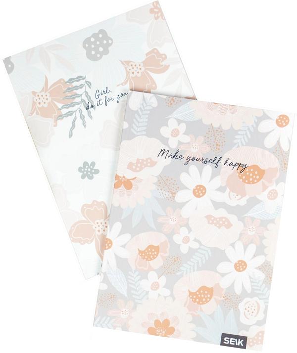 Set 2 caiete liniatura punctata: Girl, Make Yourself Happy