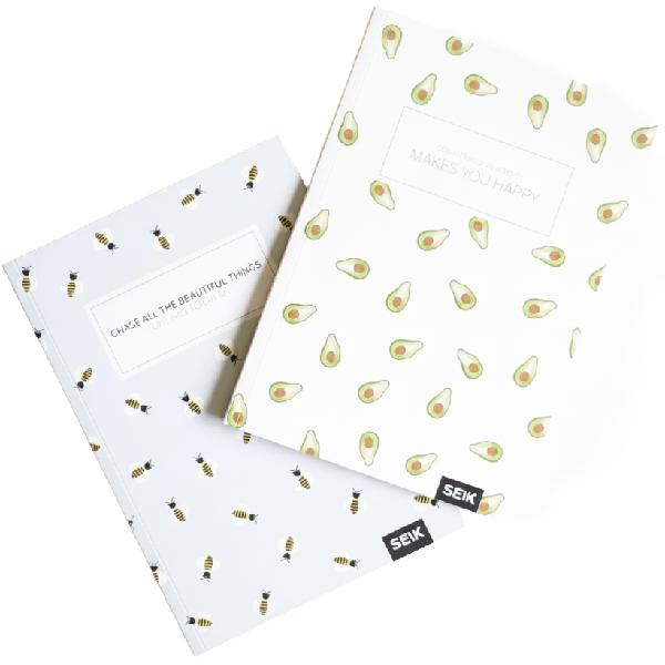 Set 2 caiete liniatura punctata: Albine si avocado