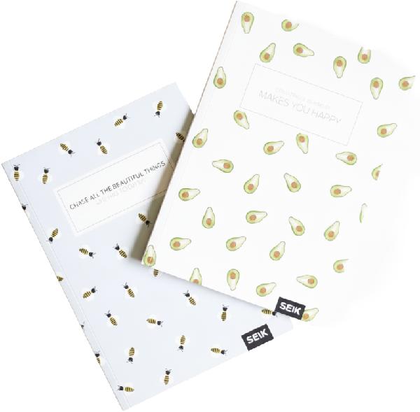 Set 2 caiete liniatura punctata: Albine si avocado